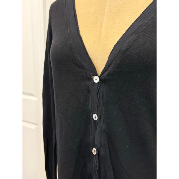 MICHAEL STARS Black Button Front Cardigan Sweater Top Shirt Jacket One size - Picture 3 of 8